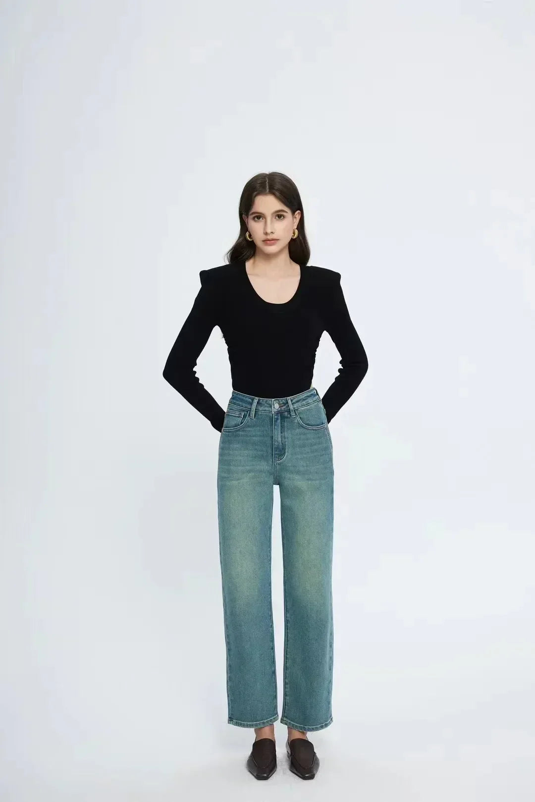 Straight Leg Denim Pant New Korean Straight Woman Female Spring Jean