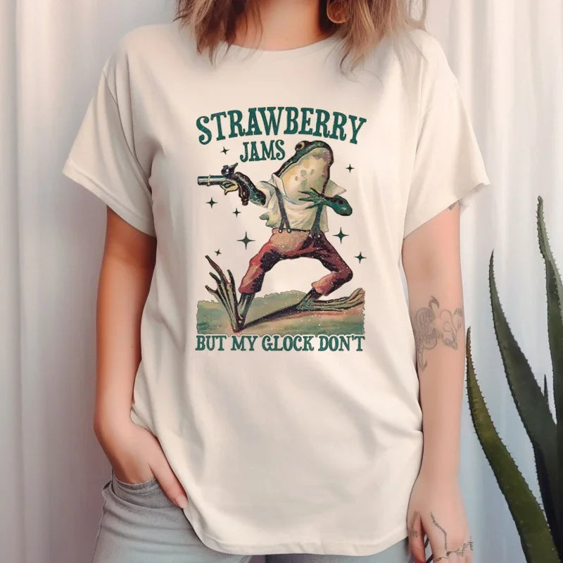 Strawberry Jams Meme T-shirt Khaki / S t-shirt-250223