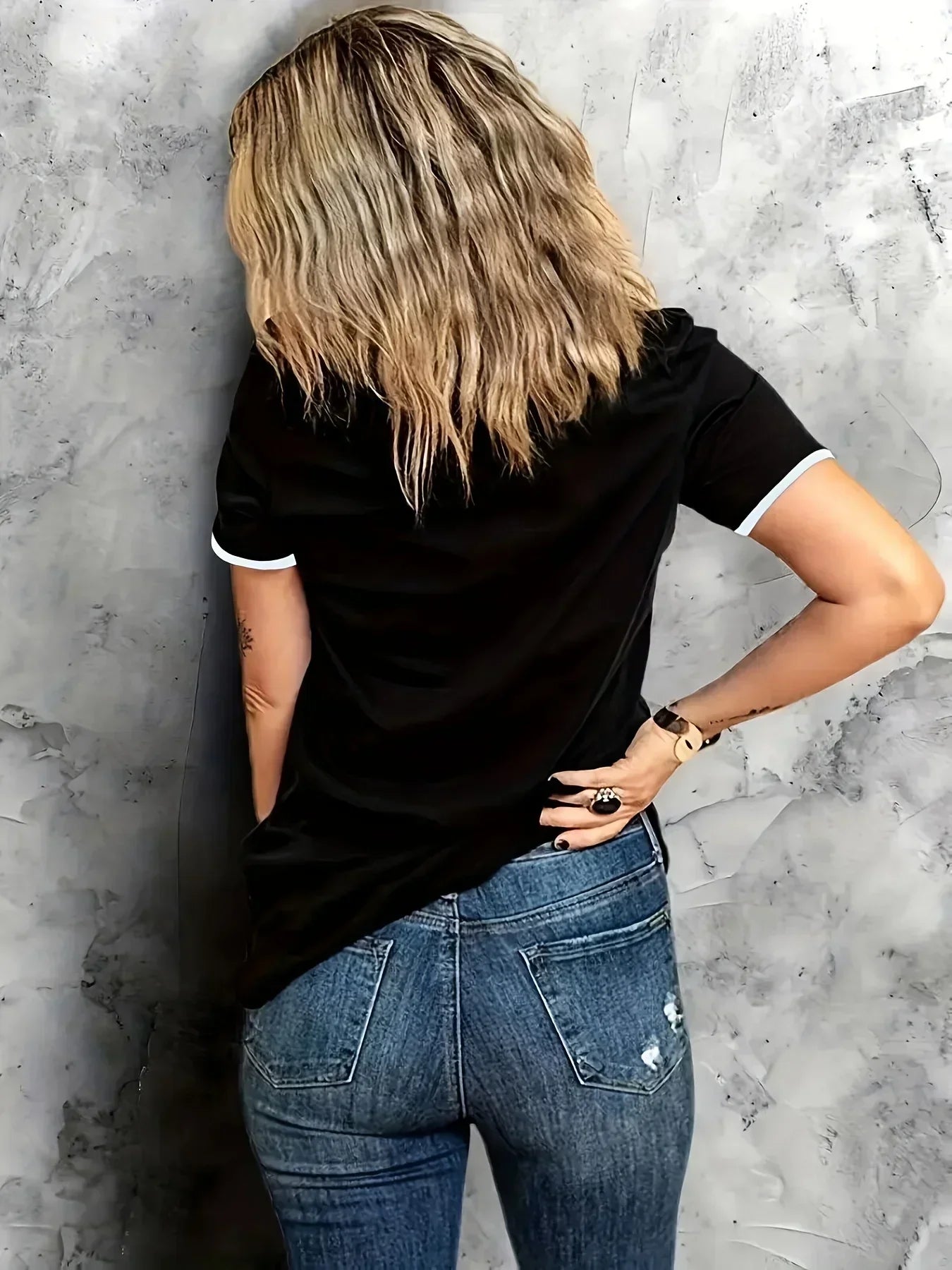Coffee & Girl Printed - Casual All-Season Crew Neck Top with Belt Comfortable Polyester Blend Machine-Washable T-shirt