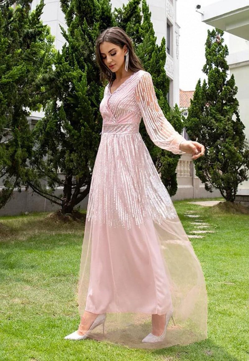 Summer Elegant Long Sleeve Gauze Tulle Wedding Dress