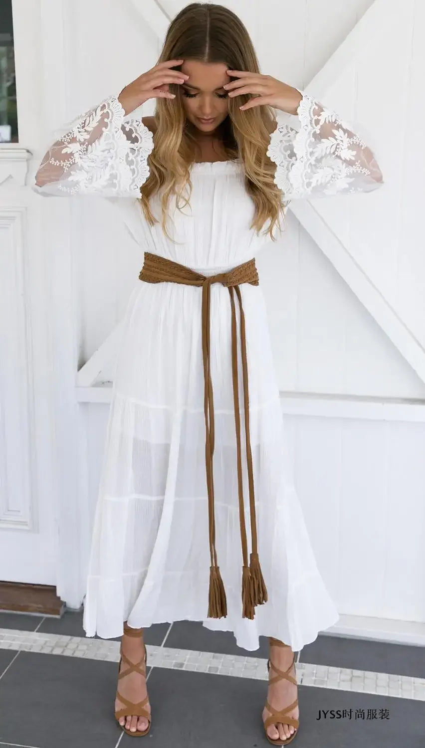 Sexy Off-Shoulder Lace Boho Dress