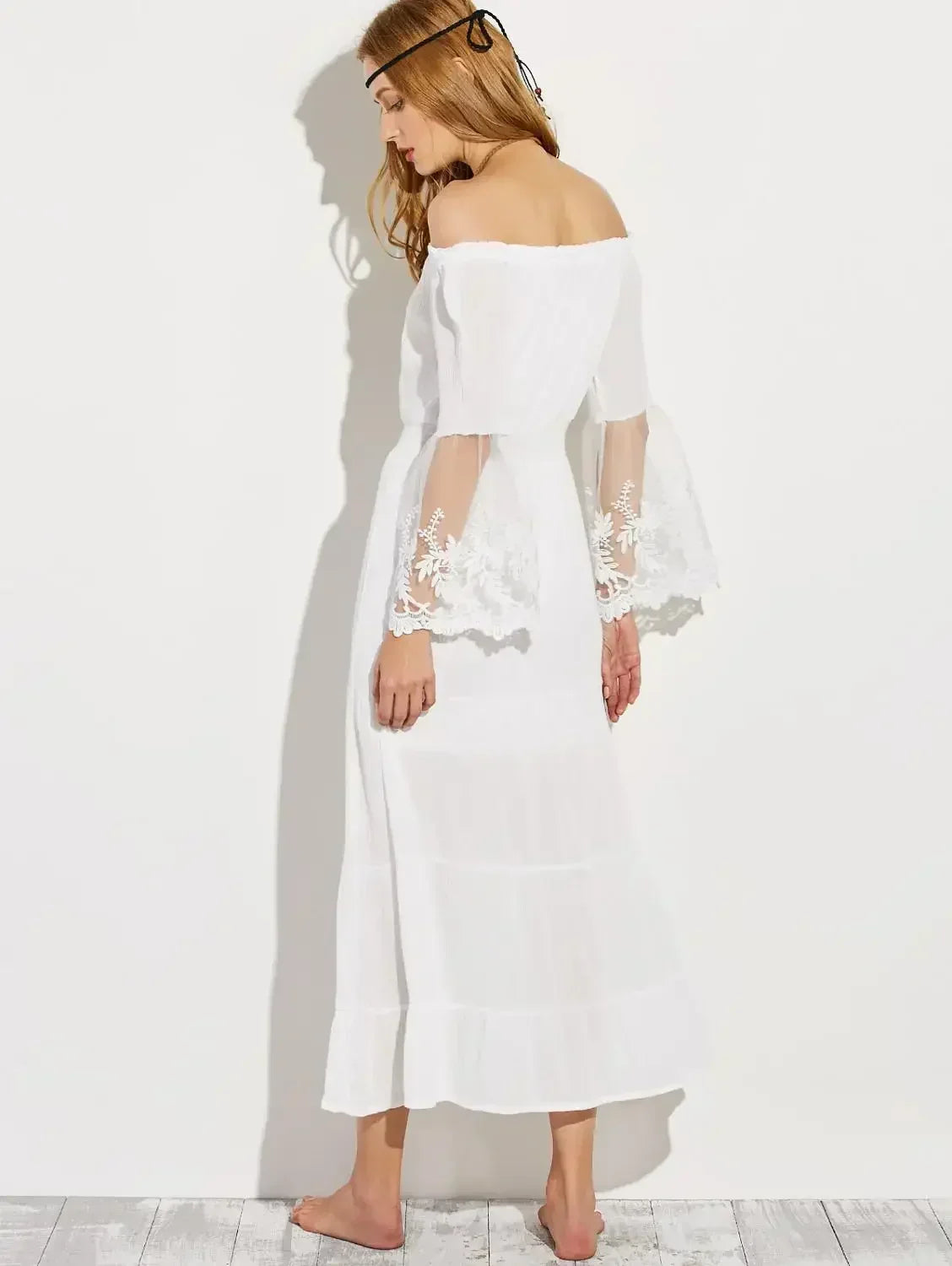 Sexy Off-Shoulder Lace Boho Dress