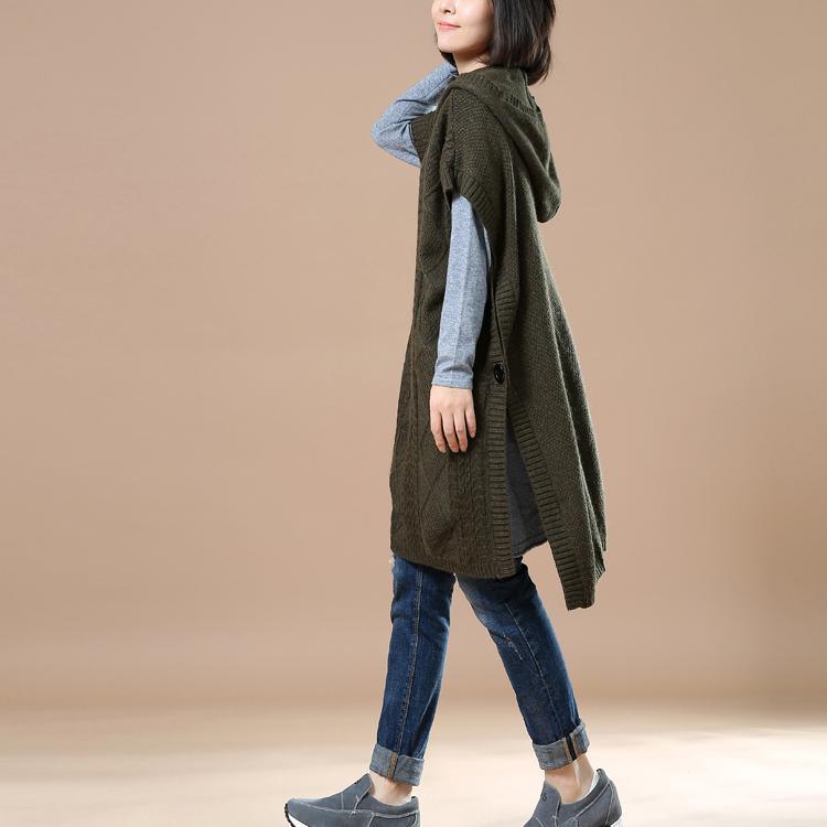 Tea green sweater plus size winter dresses hoodie