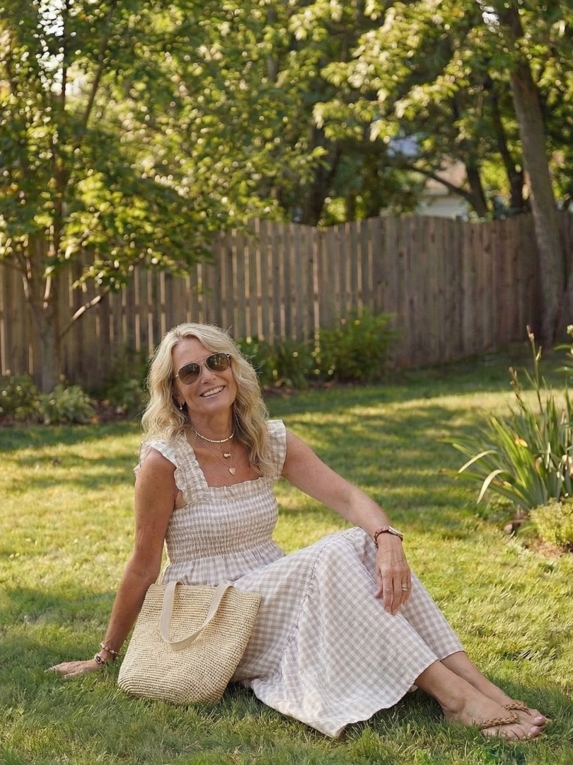 Square Neck Ruffle Strap Gingham Smocked Tiered Maxi Dress 2