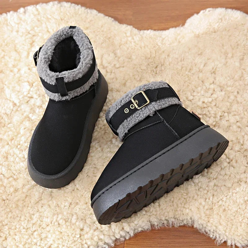 Thick Bottom FleeceLined Stylish Warm Cozy Casual Snow Boot