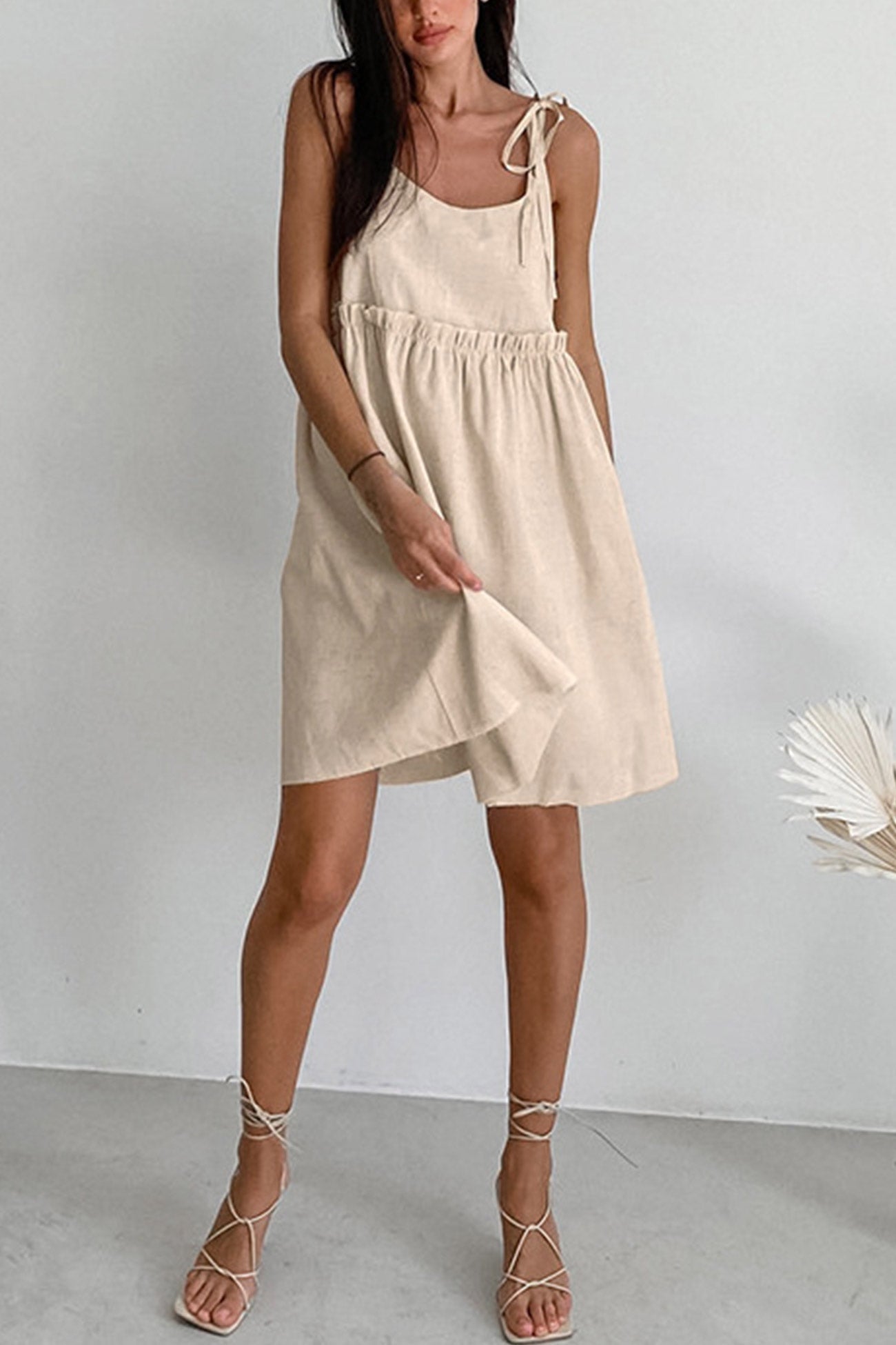Tie up Straps Cotton Cami Dress