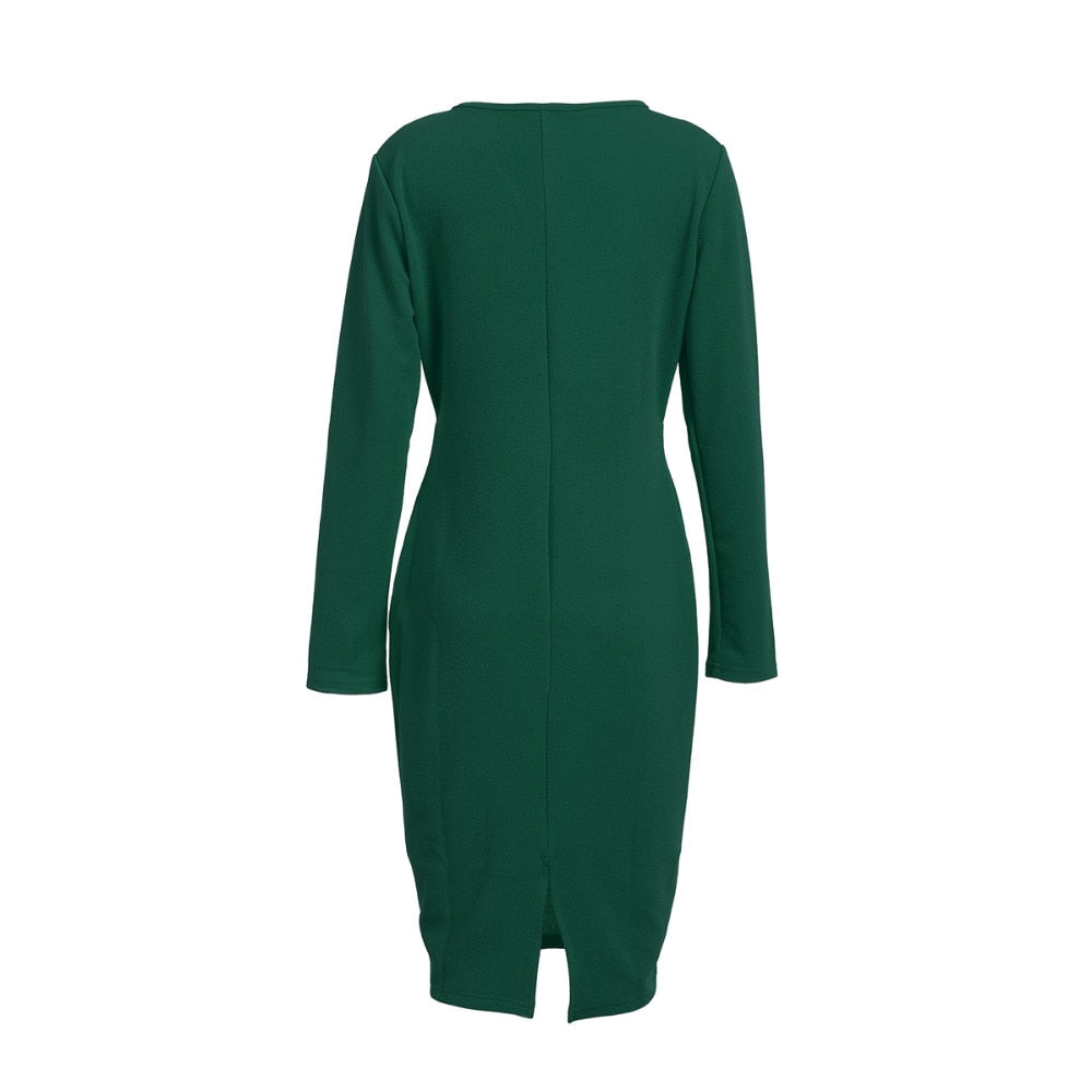 Long Sleeve Deep VNeck Bandage Bodycon Evening Party Dress Plus Size SXXL
