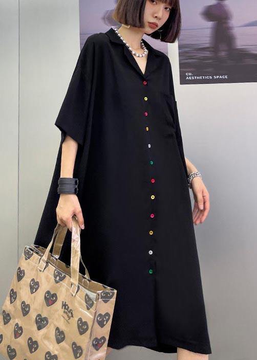 Unique Black Pockets Peter Pan Collar Summer Dress