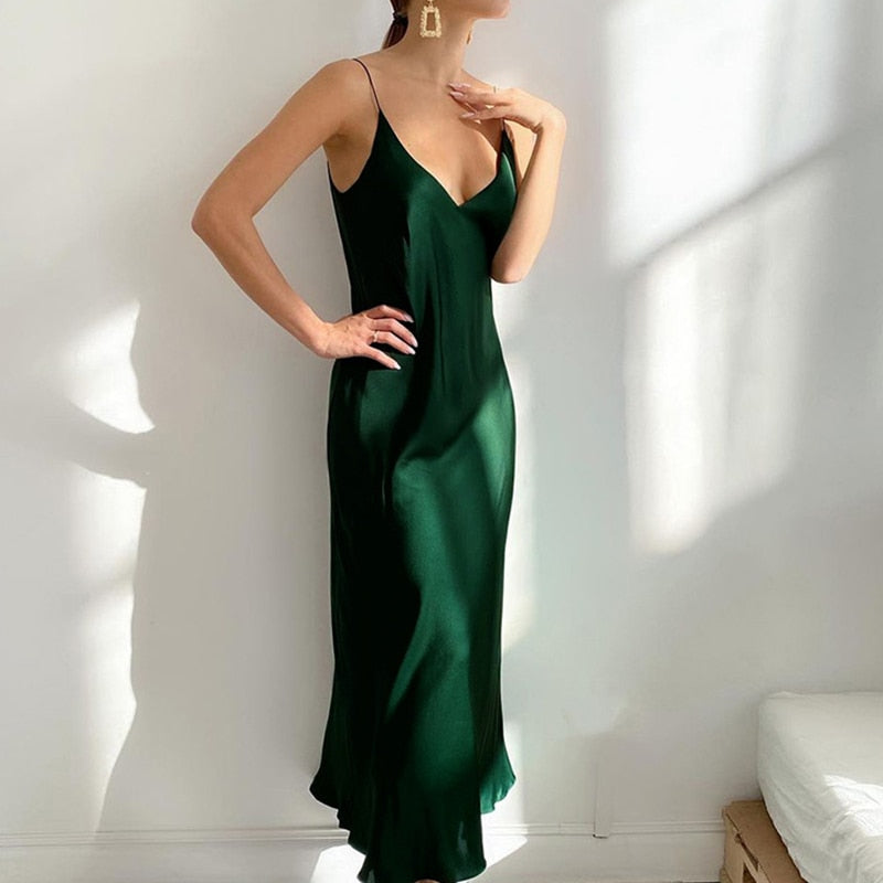 Silk Long Party Dress