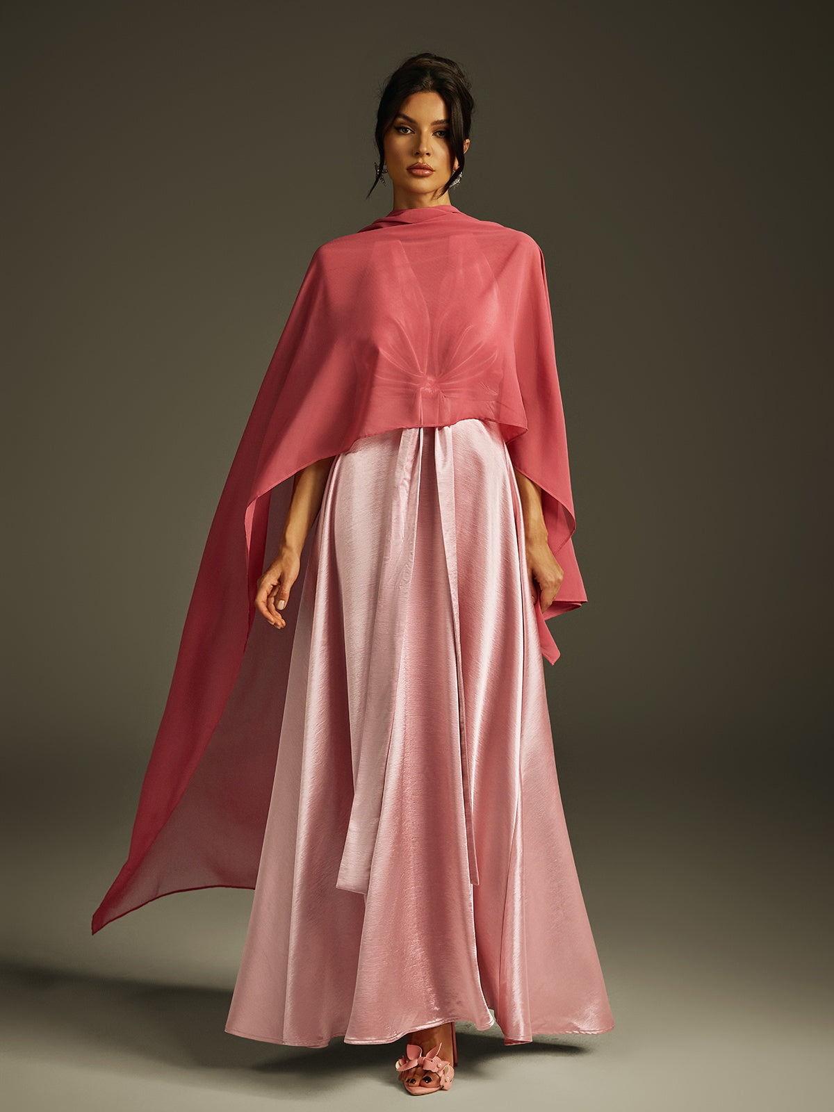 Backless Shawl Maxi Dress