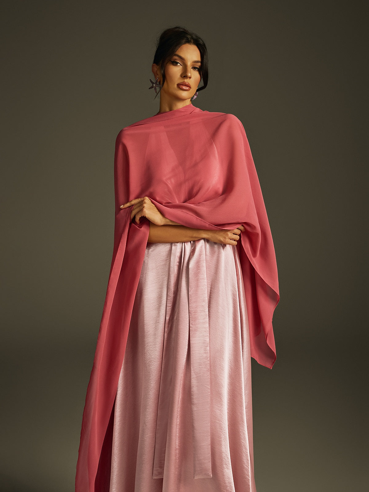 Backless Shawl Maxi Dress