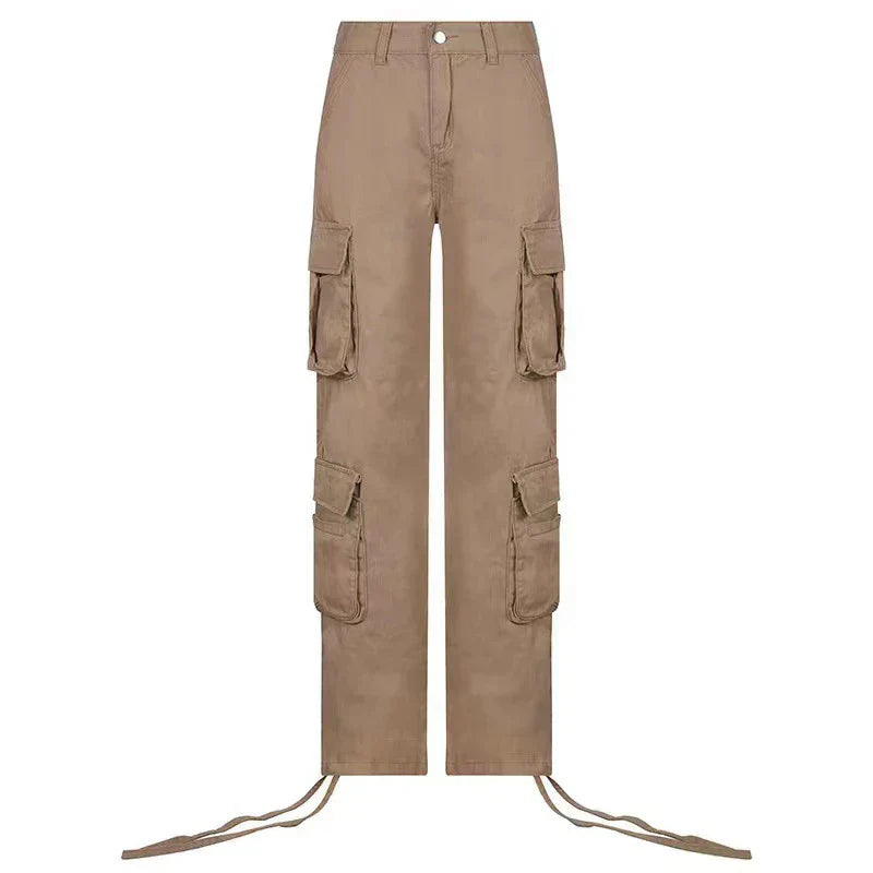 Hip Hop Mom Street Wide Leg Y2K Multiple Pockets Jeans