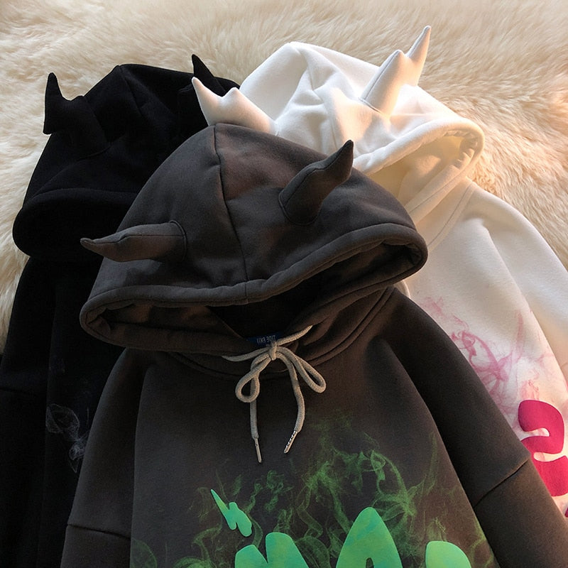 Letter Print Long Sleeve Hoodie