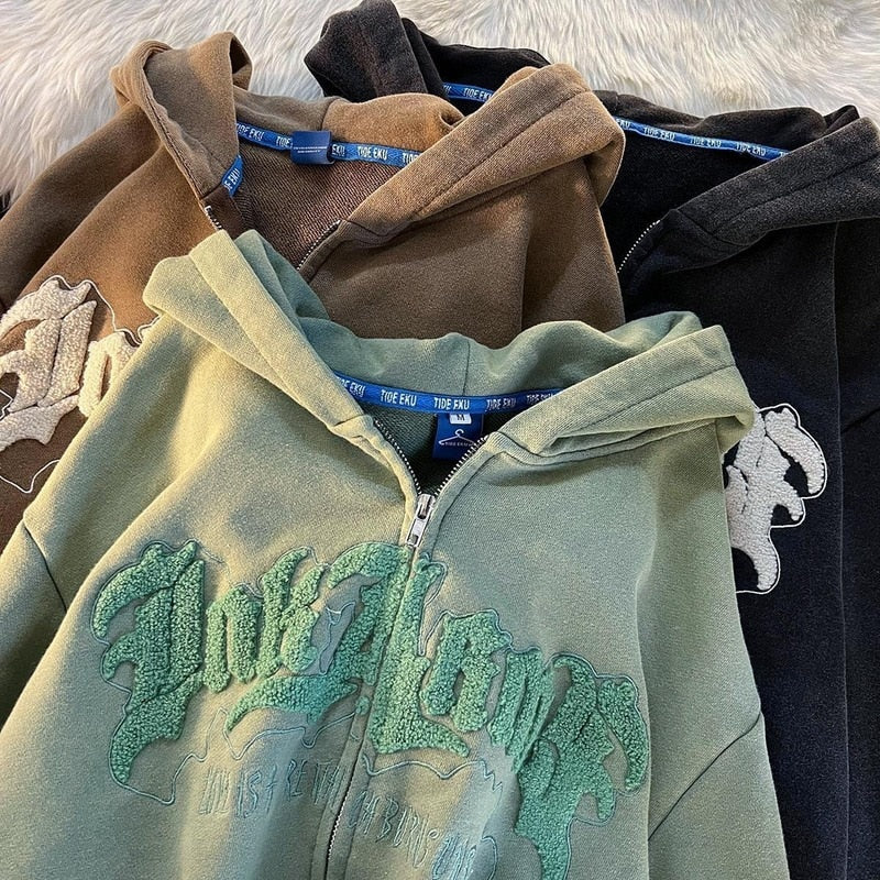 Vintage Angel Embroidery Ears Hoodie
