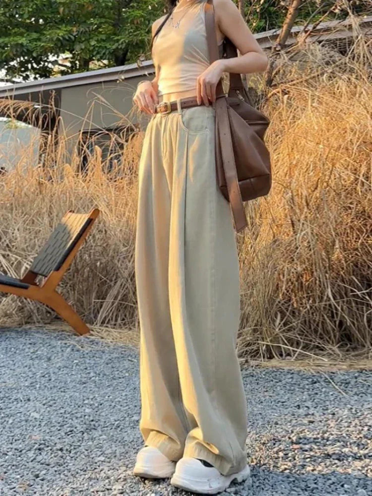 Korean Casual Streetwear Straight Pants for Autumn Winter