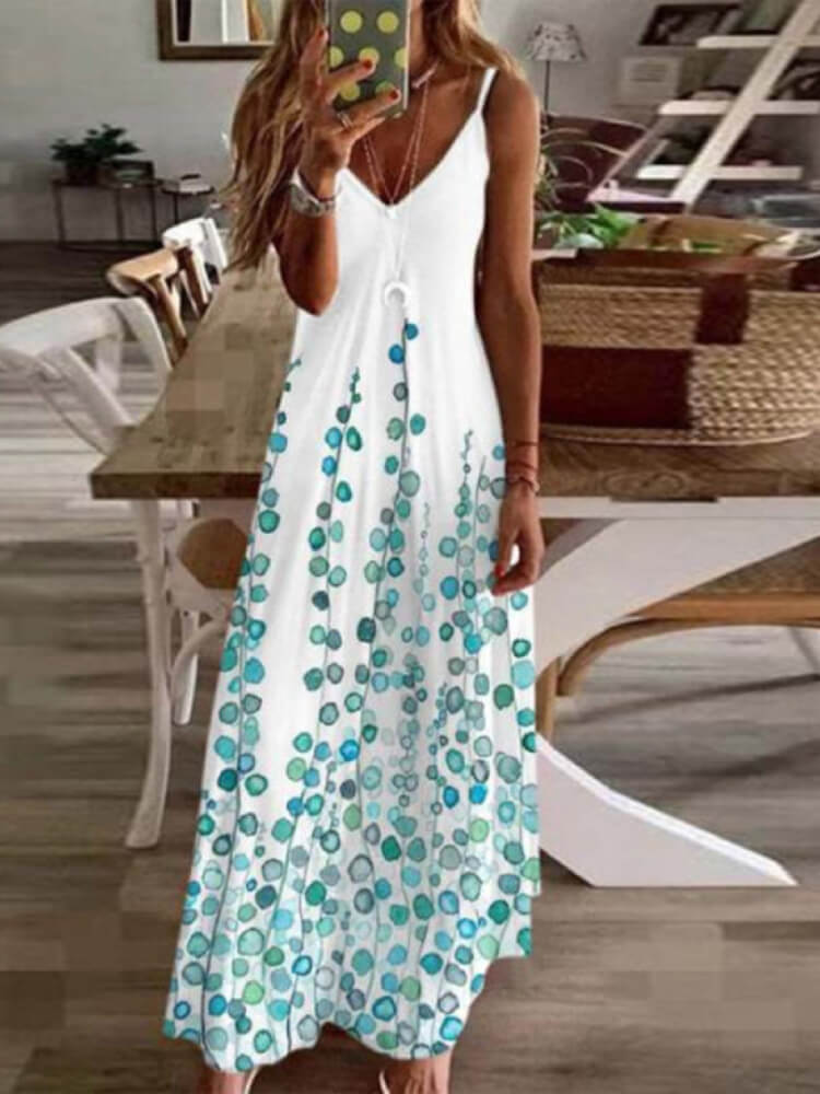 Watercolor Floral Bouquet Maxi Dress
