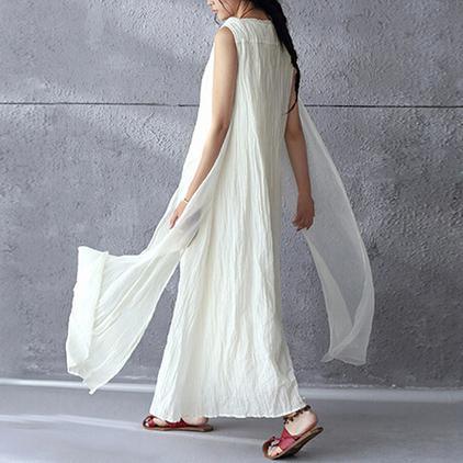 White flowy linen maxi dress sunderss holiday summer dresses