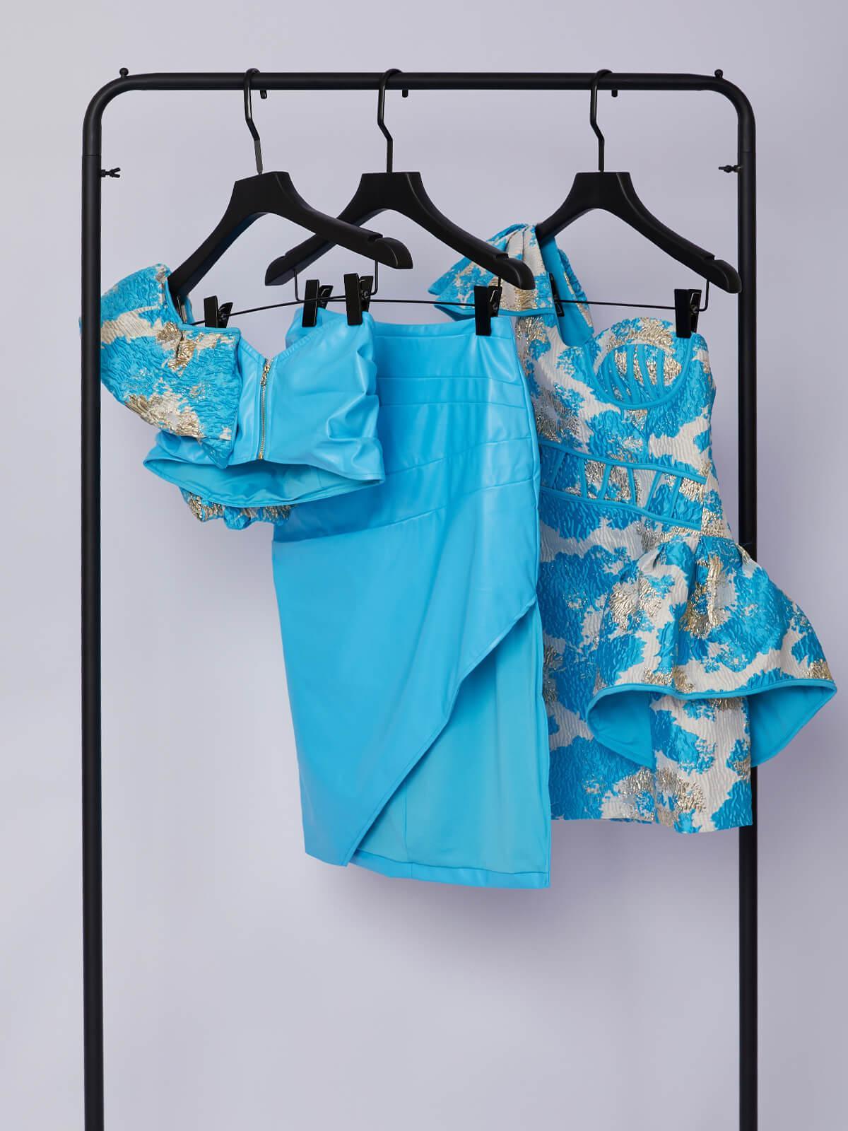 One Shoulder Ruffle Floral Jacquard Corset Peplum Mini Dress