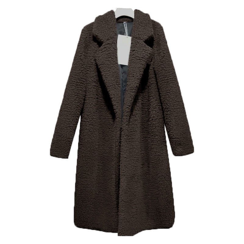 Multicolor Faux Fur Long Coat