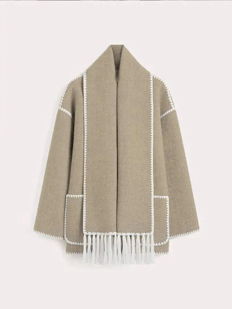 Fashion Singlebreasted Casual Round Long Warm Autumn High Coat