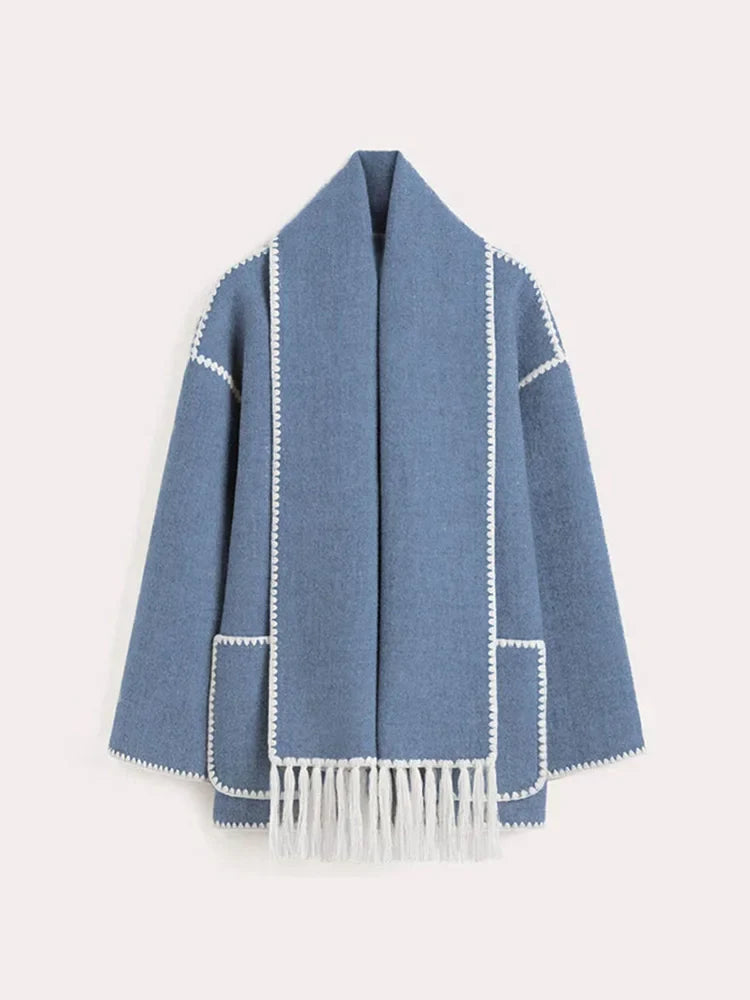 Fashion Singlebreasted Casual Round Long Warm Autumn High Coat