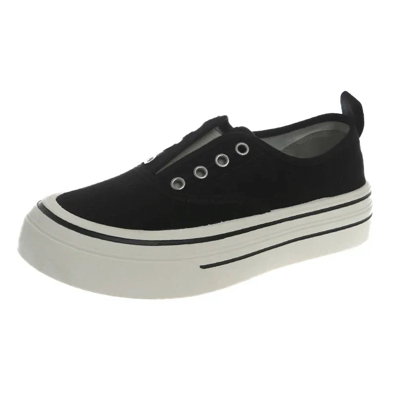 Women Outdoor Walking Canvas Fashion Jogging Slipon Vulcanized Flat Casual Ladies Skateboard