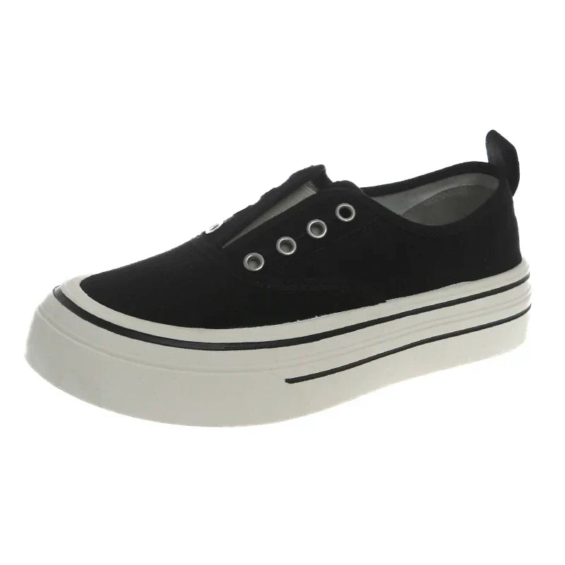 Women Outdoor Walking Canvas Fashion Jogging Slipon Vulcanized Flat Casual Ladies Skateboard