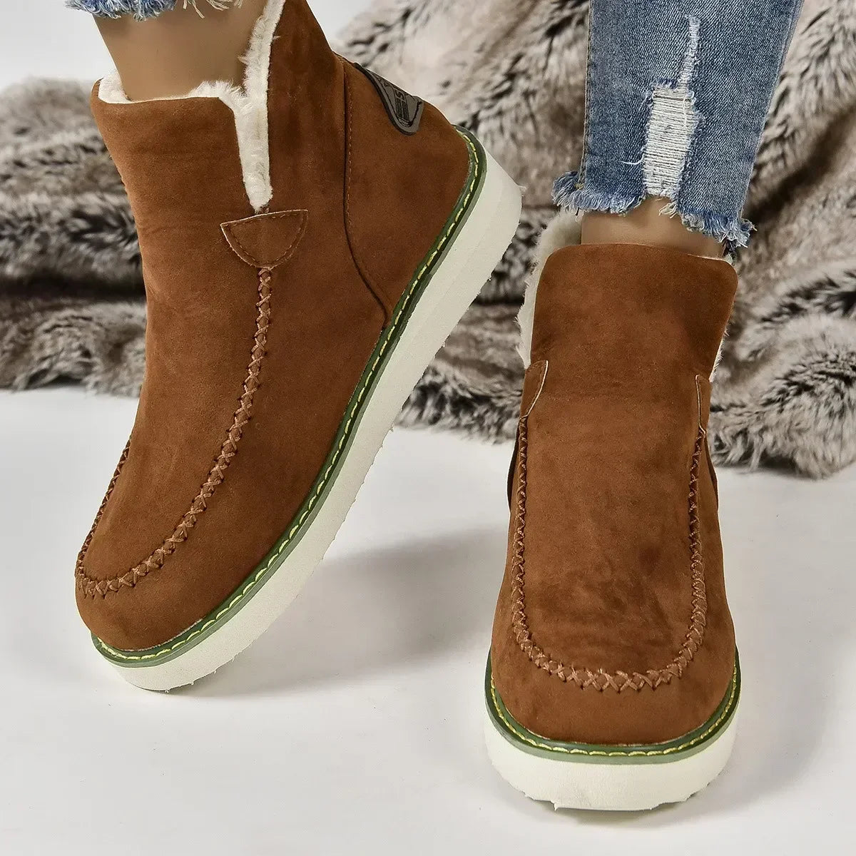 Cozy Casual Fashionable Warm SlipOn Stylish Comfort Snow Boot