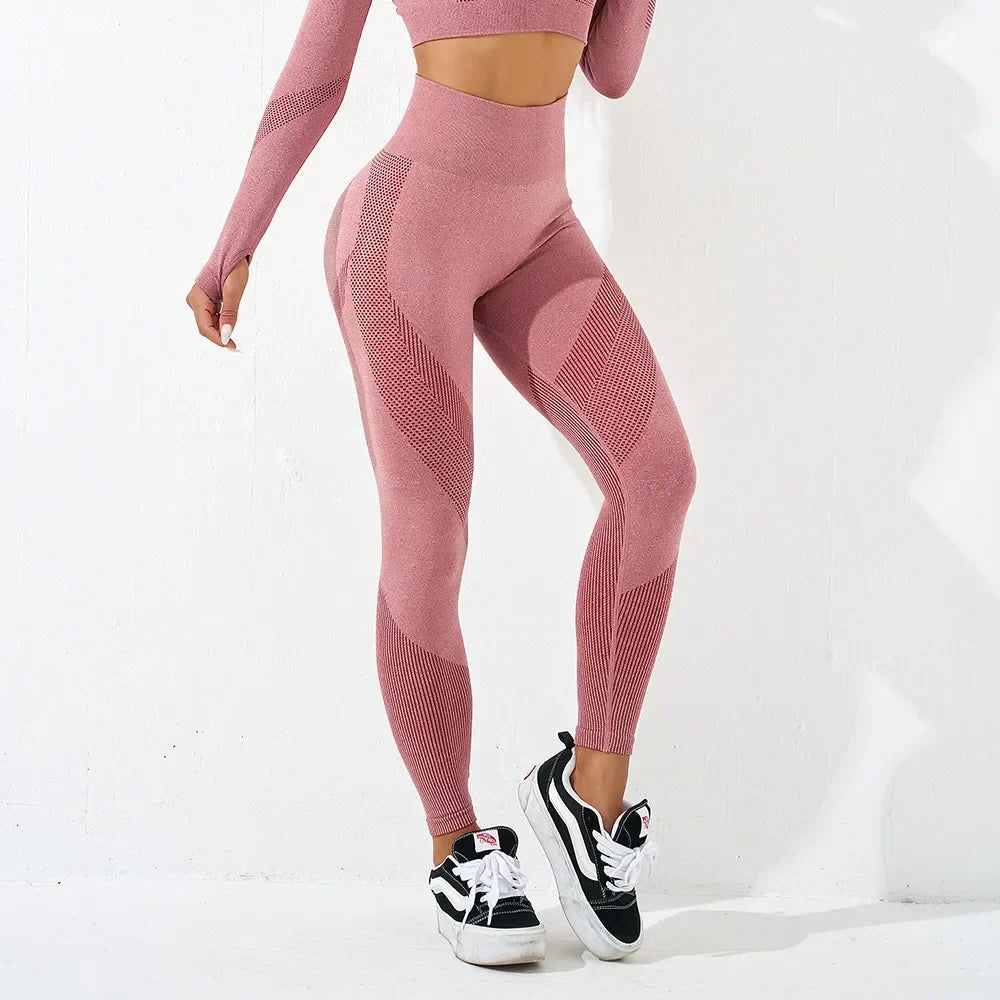 Striped High Waist Workout Elastic Fitness Legging