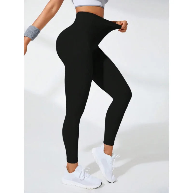 Thread Seamless High Waist Elastic Gym Legging Black / S