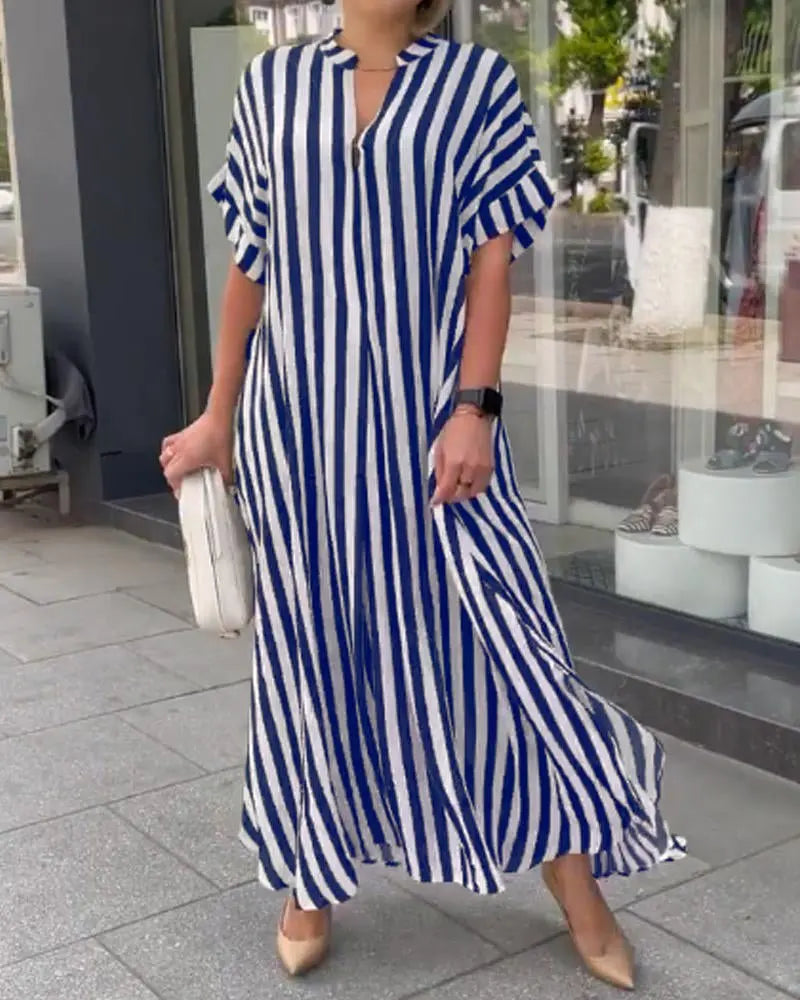 Ramona Statement Striped Boho Dress Chic Silhouette Collection