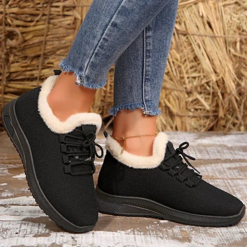 Warm Thick NonSlip LaceUp Plush Comfortable Stylish Snow Boot