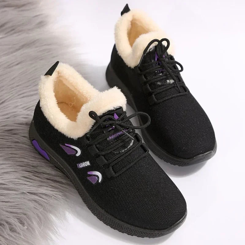 Warm Thick NonSlip LaceUp Plush Comfortable Stylish Snow Boot