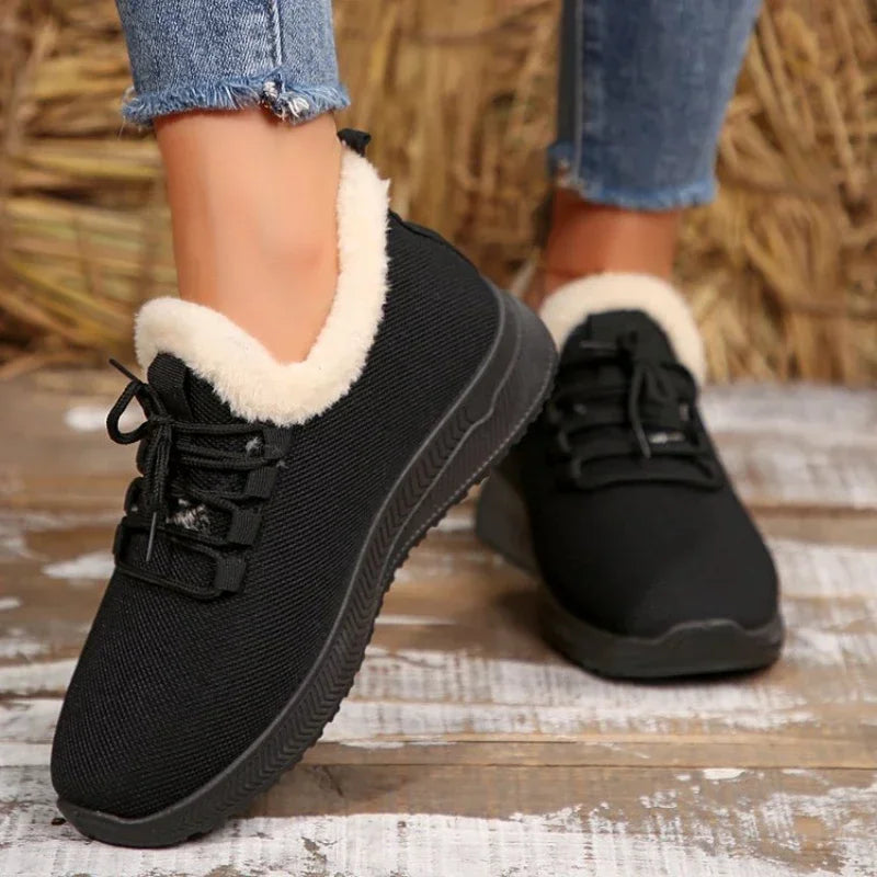 Warm Thick NonSlip LaceUp Plush Comfortable Stylish Snow Boot