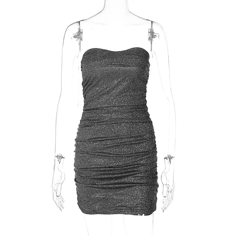 Mercerized Chest Hollowedout Nightclub Party Vestidos Midi Dresses