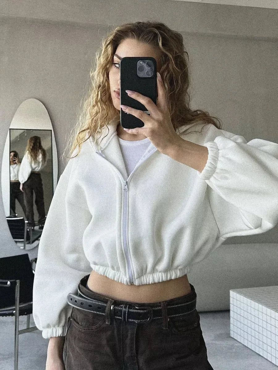 Oversized Fleece Pocket Zip Hoodie