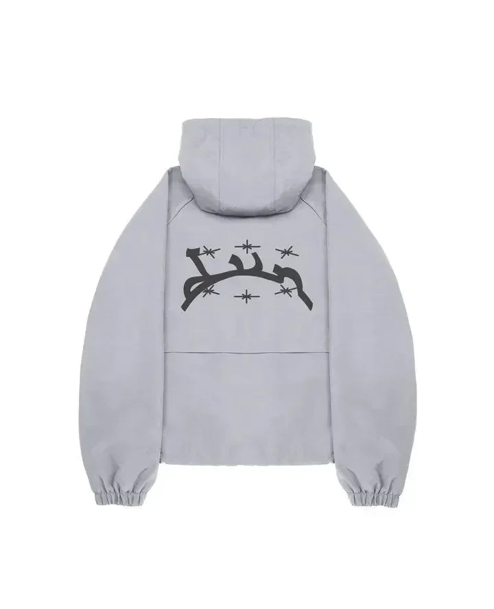 Gothic Punk Washed Zipper Hoodie white 2 / S