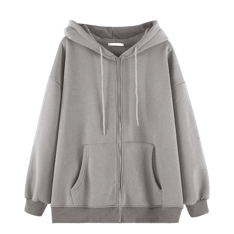 Gothic Punk Skeleton Print Hoody Jacket Grey / M