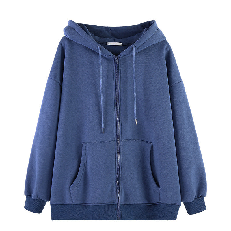 Gothic Punk Skeleton Print Hoody Jacket Blue / M
