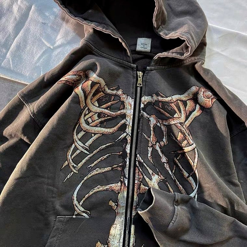 Cool Monochrome Dark Goth Hoodie