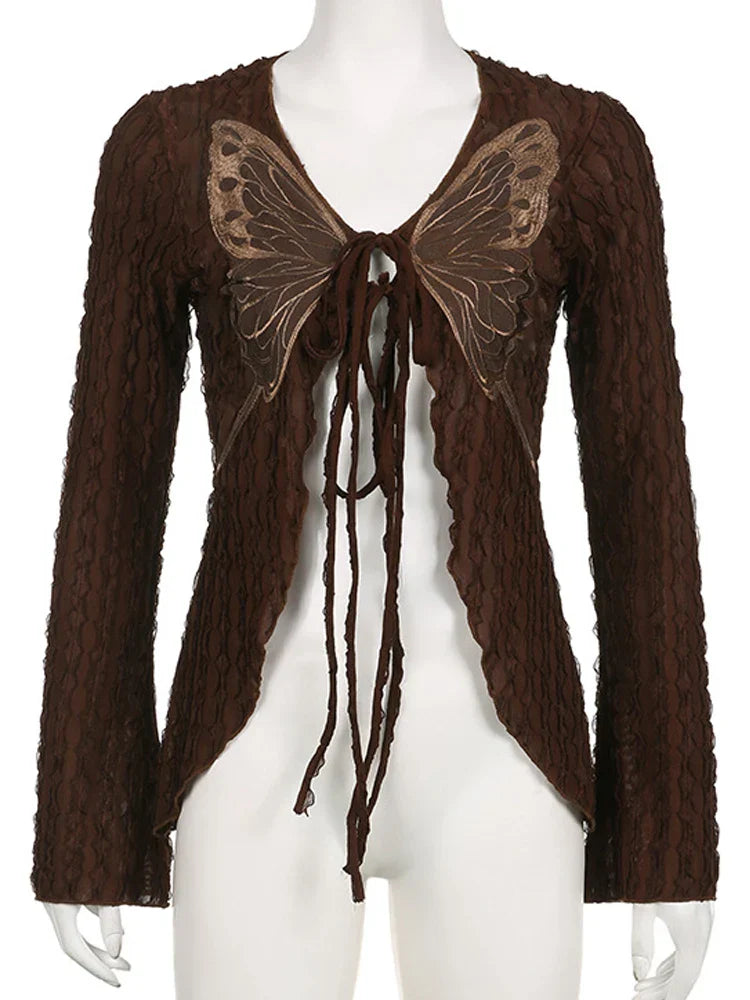 Vintage 2000s Grunge LaceUp Cardigans