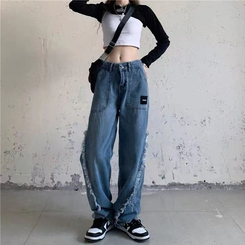 Y2k Raw Edge Baggy Jeans