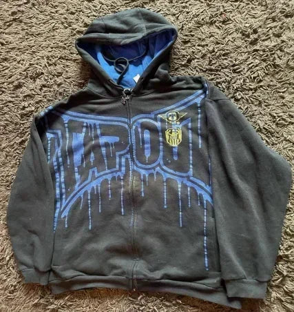 Retro Punk Fall Hoodie black 15 / S