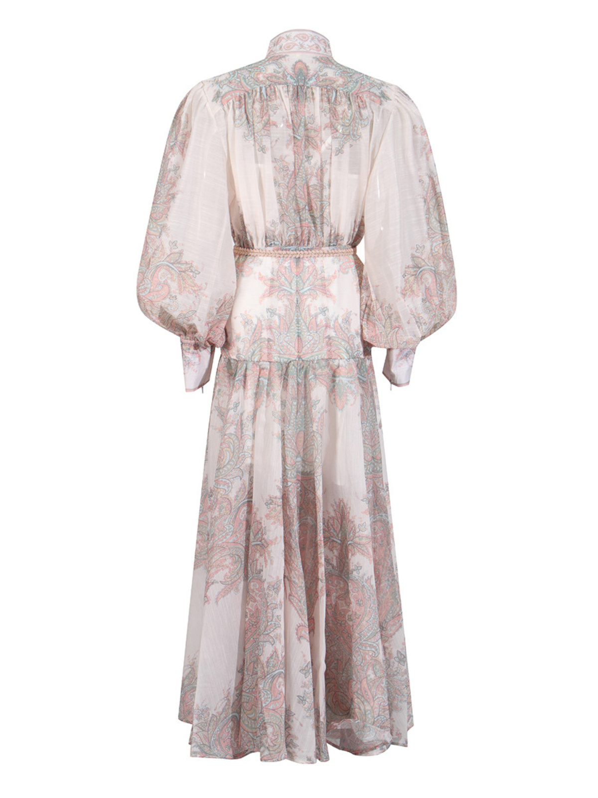 High Neck Button Up Floral Maxi Dress