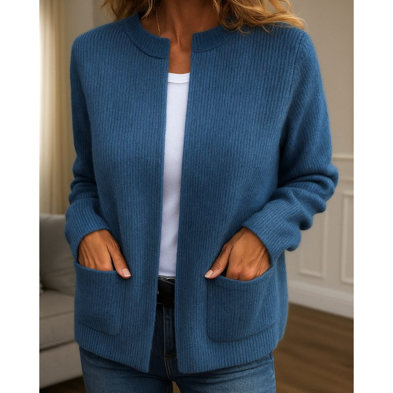 Stand Collar Ribbed Knit Zip-Up Pocket Cardigan 6