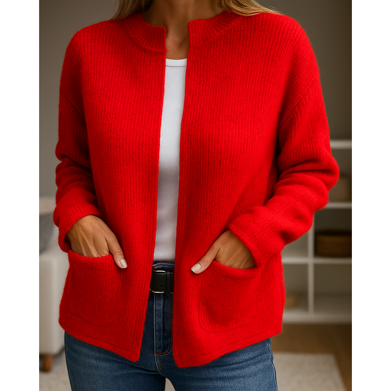 Stand Collar Ribbed Knit Zip-Up Pocket Cardigan 10