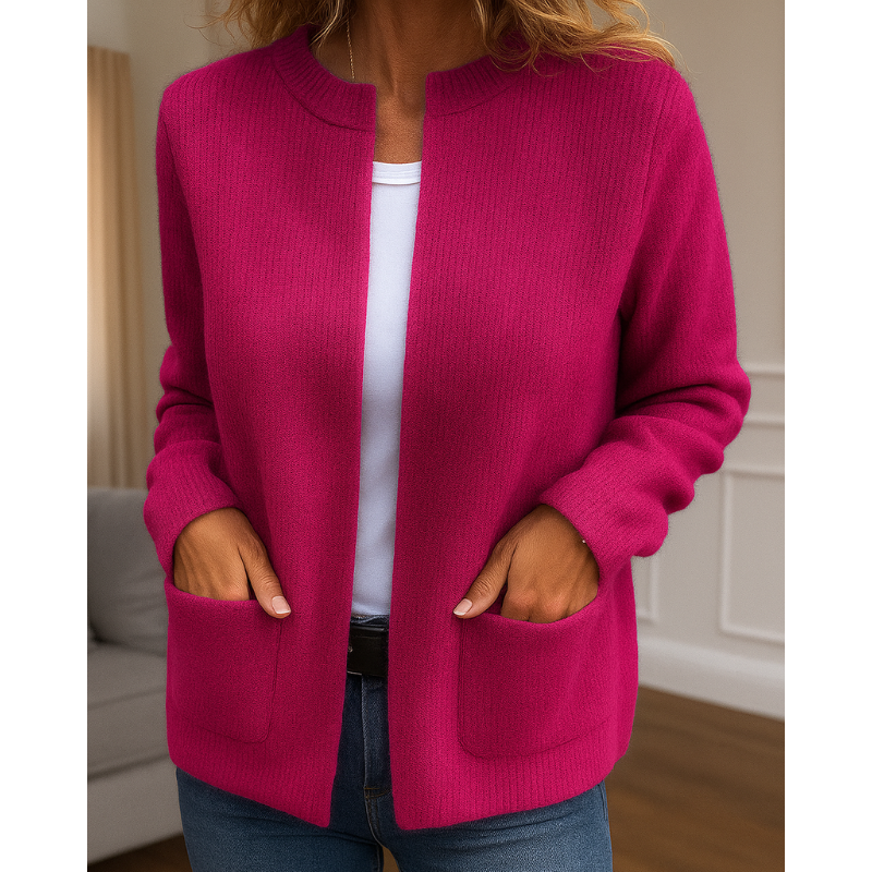Stand Collar Ribbed Knit Zip-Up Pocket Cardigan 8