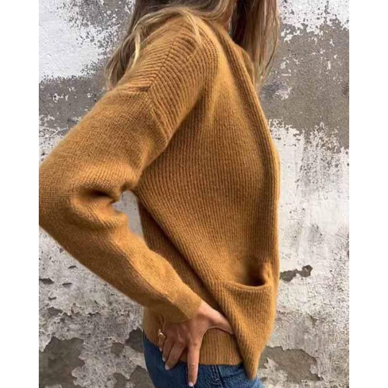 Stand Collar Ribbed Knit Zip-Up Pocket Cardigan 5