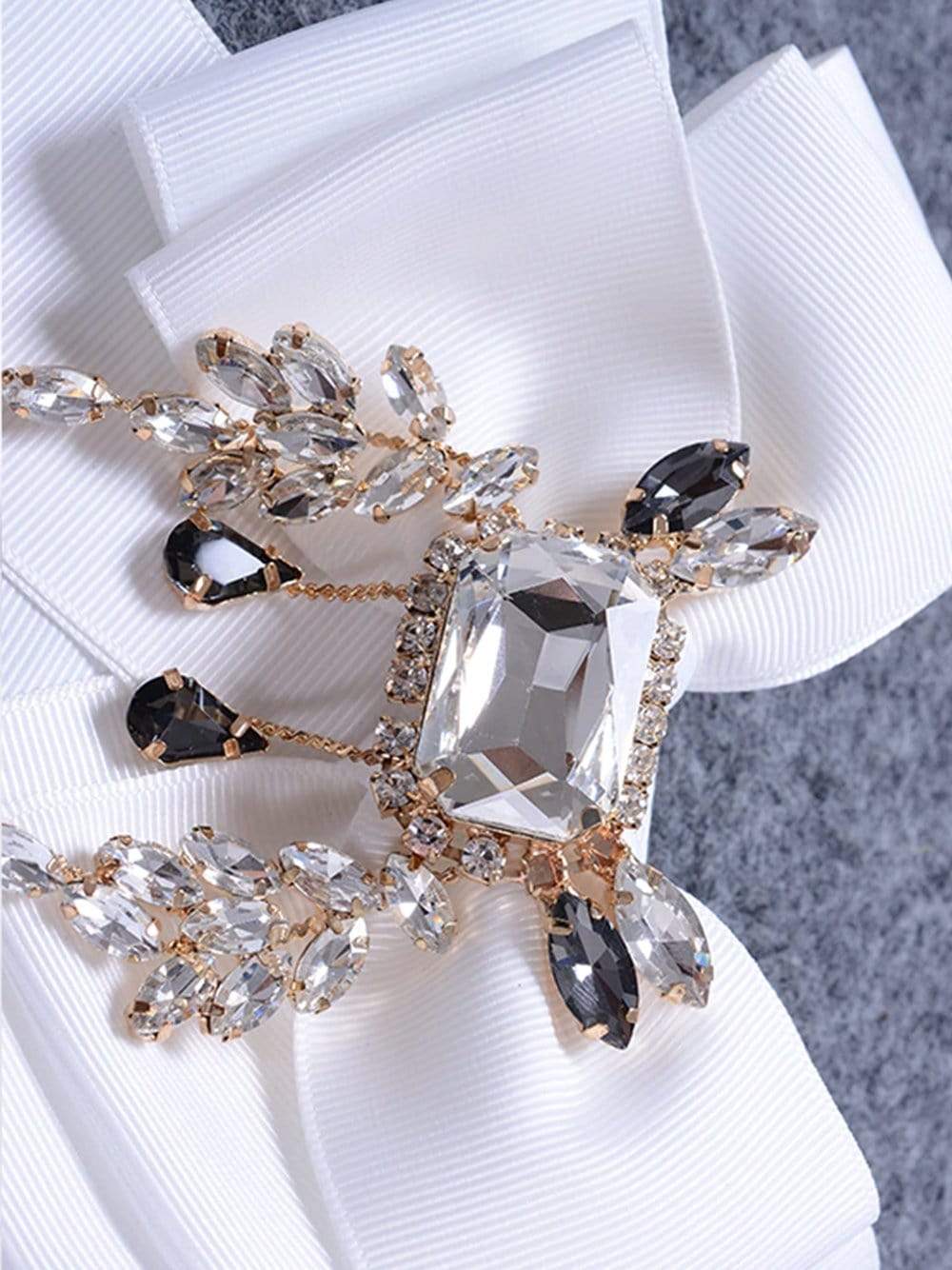 White High Neck Frayed Ruffle Trim Embellished Bodycon Mini Dress