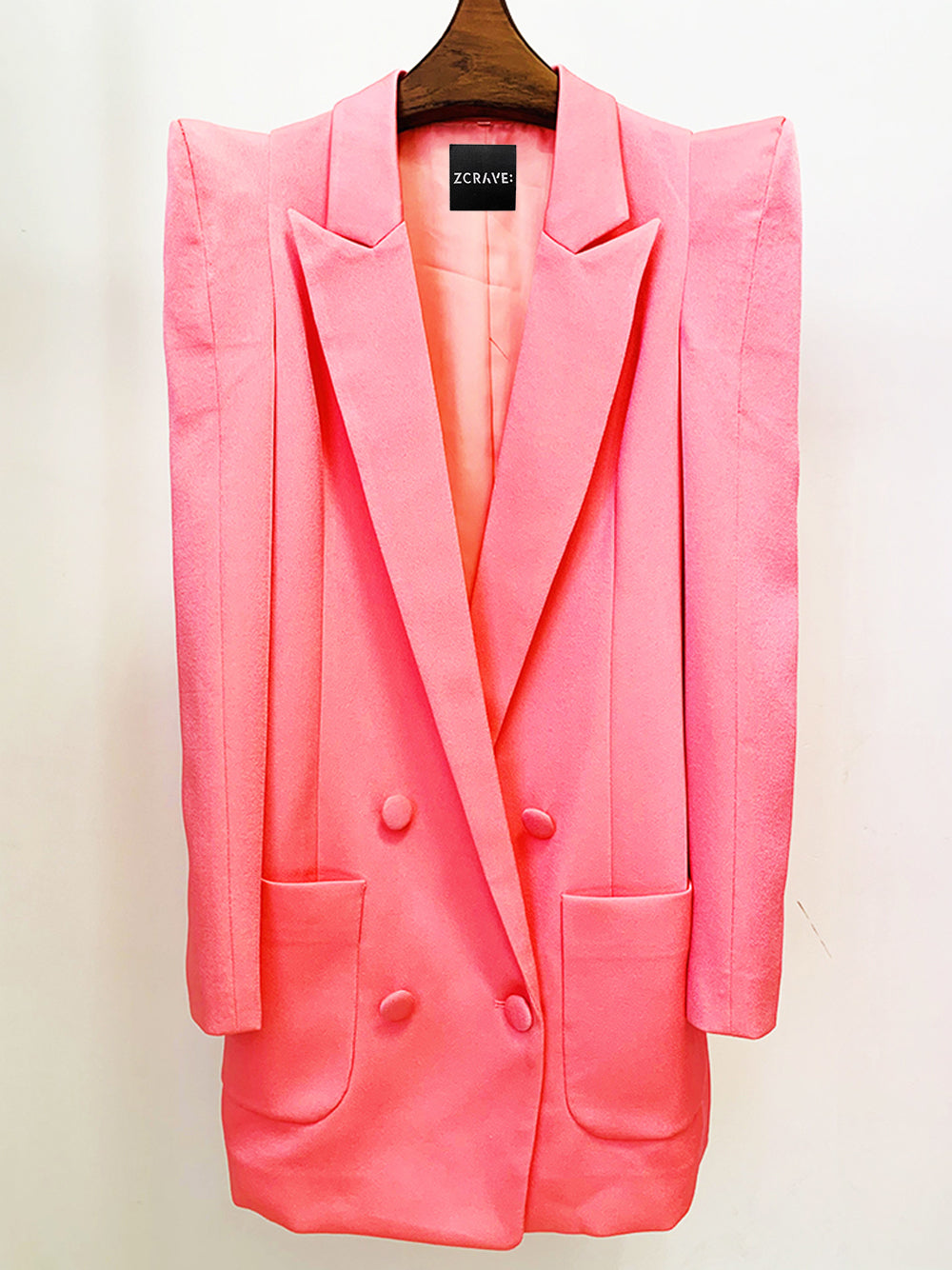 Pink Double Breasted Tailored Blazer and Pants Set 4